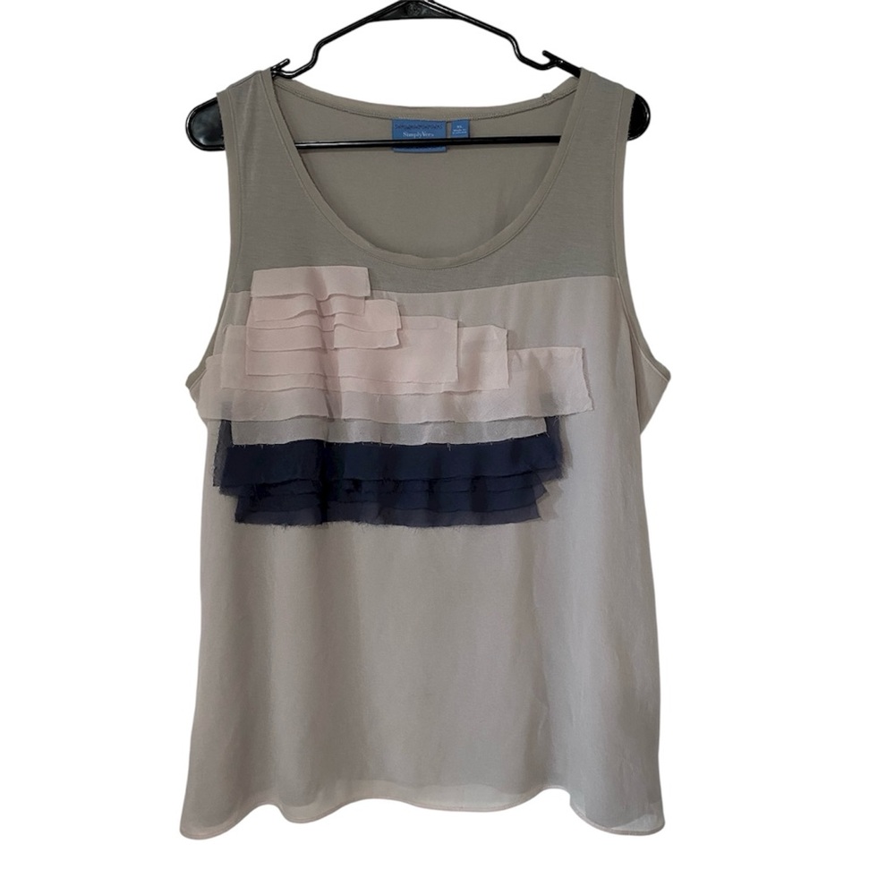 Simply Vera Wang Chiffon Detail Tank Top